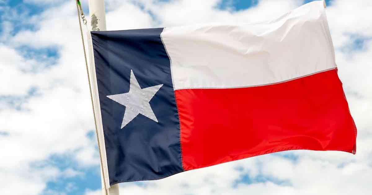 Texas state flag flying proudly for moving and storage.