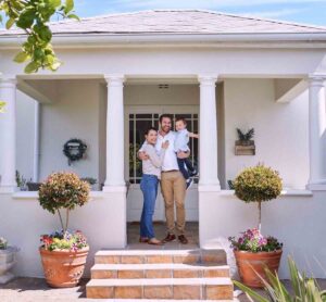 Young couple happy after a full-service move.